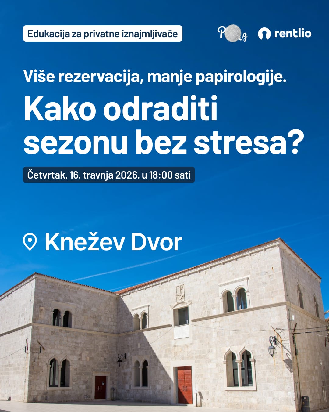 Besplatna edukacija za privatne iznajmljivače na Pagu: Više rezervacija, manje papirologije. Kako odraditi sezonu bez stresa?